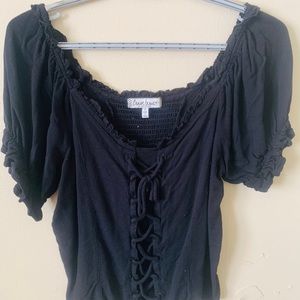 Black off shoulder shirt